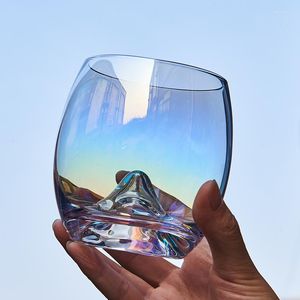 Şarap bardakları gökkuşağı cam fincan su yumurta dağı (370ml)-