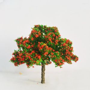 Dekoratif Çiçekler 10 PCS Mimari Kum Tablo Küçük Ağaç Minyatür Tel Çiçek Model Peyzaj Bahçe Sahnesi