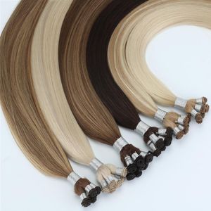 Rus saç kütikülü hizalanmış saç eli bağlı atkı saç uzantısı 8pieces 100 gram279t