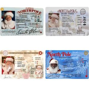 Plastik Santa Kimlik Kartı Yenilik Kayıp Kızak Uçan Lisansı Noel Arifesi Dolgu Hediyesi Noel Baba Sürücü 'Lisansı I0721