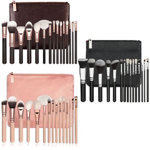 Conjunto de pincéis de maquiagem pretos profissionais 15 peças Pincel para base, pincel para sombra, ferramentas de maquiagem de beleza