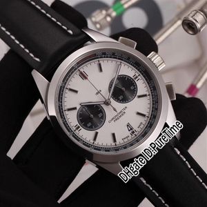 Новый премьер B01 AB0118221G1P2 vk Quartz Chronograph Mens Watch Steel Case White Dial Black Subdial Black Leather White Line Pureti290h