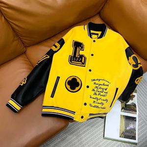 Мужские дизайнерские кожаная бейсбольная куртка мода университетские бомбардировщики
