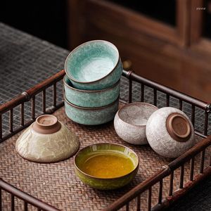 Миски китайский стиль винтажный керамическая чаша Ice Crack Tea Cup Set Accessories Персональный чайный обеденный посуда