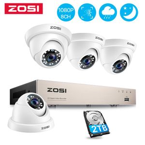 System Zosi -Überwachungskameras System H.265+ 5MP Lite 8Channel Hdtvi DVR Recorder 4PCS 1080p HD Outdoor -Überwachung CCTV -Kameras Kit