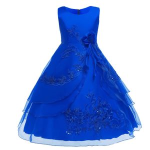 Маленькие/большие девушки платья вышитые бусины 3D цветочная форма для девочек Принцесса вечернее платье с юбкой на вечеринку по случаю дня рождения