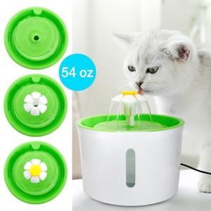 1 6L Automático Cat Dog Water Fountain LED Electric Pet Drinking Feeder Bowl USB Mute Dispenser Pets Drinker Bowls Feeders246O