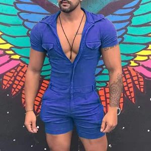 Şort 2022 Moda Men Tulum Tulum Tulumlar Sokak Giyim Vintage Katı Zipper Şort Kable Bel Cep Kereste Üniforma