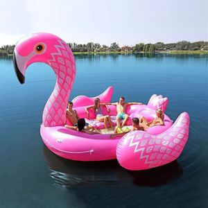 6-7 kişi şişme dev pembe flamingo havuzu şamandıra büyük göl şamandıra şişme tek boynuzlu at tavus kuşu şamandıra adası su oyuncakları yüzmek havuz2892