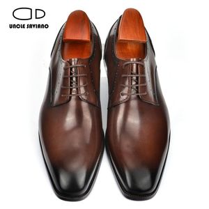 Derby Business Gelinlik Saviano Resmi Zarif Amca En İyi Adam Ayakkabı Ofis El yapımı deri tasarımcı ayakkabıları erkekler için 253 s