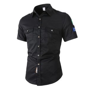 Men's Casual Shirts Summer Trendy Fashion Men Shirts Short Sleeve Cotton Casual Shirt Men Tee Overall Military T-shirts Camisa Masculina Size S-6XL 230721