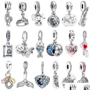 Charm Bilezikler 925 Sterling Sier Klasik Gitar Kolye Pandora Bilezik Kolye için Uygundur Bayanlar DIY Takı Moda Dr Dhulp