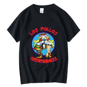 Xin Yi Erkekler Yüksek Kaliteli T-Shirt100%Pamuk Breaking Bad Los Pollos Tavuk Kardeşler Baskılı Günlük Komik Tshirt Erkek Tişört