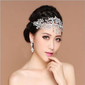 Ucuz bling gümüş düğün aksesuarları gelin tiaras saç çantaları kristal rhinestone başlıkları mücevherler kadın aln saç kronları h260i