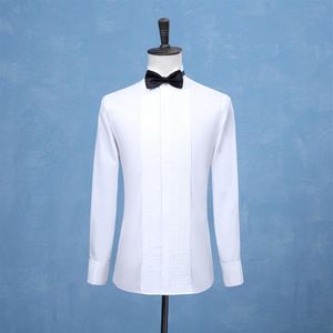 New Fashion Groom Tuxedos Shirts Tailcoat Shirt White Black Red Men Wedding Shirts Formal Occasion Men Dress Shirts High Quality244N