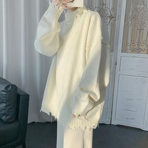 Мужские свитера Японского нерегулярного дизайна ощущение меньшинства Ленивый ветер Свободный наполовину высокий шейный свитер осень и зимний пальто