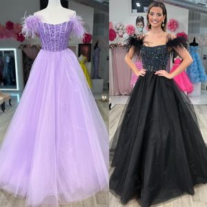 Корсетное лиф лиф выпускное платье 2023 Scoop Sece Tulle A-Line Lady Preteen Girl Теглетное платье Формальное вечернее свадьба Гость Красная Кейпет 1883