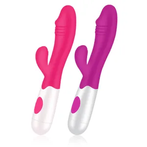 Brinquedo adulto de silicone portátil recarregável de 30 velocidades Clit Clitoris Clitoris Sex Toy G Spot Dual Motor Coelho Vibrador para mulheres femininas