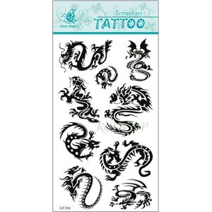 Su geçirmez geçici dövme çıkartma ejderhaları çin totem dövmeleri flaş flaş Tatoo erkekler için sahte dövmeler