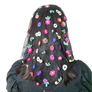 Kadın Saç Aksesuarları Dantel Şal Nakış Kelebek Yusufçuk Çiçek Hijab Saç Eşarp Kafa Bandı Moda Headdress