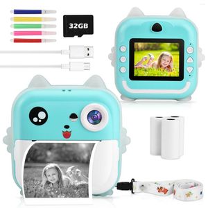 Цифровые камеры CNCBSR Детская мгновенная камера печати 1080p HD Видео 32 ГБ ребенка 3-14 лет детские игрушки для девочек мальчики подарки подарком