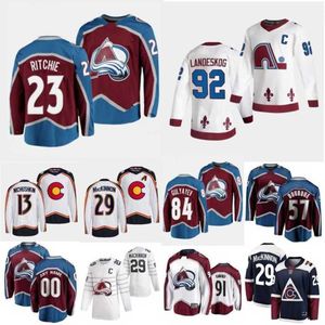 2023 Reverse Retro Avalanche Jersey Hockey Calum Ritchie Nathan MacKinnon Mikko Rantanen Keith Kinkaid Pavel Francouz Justus Annunen Samuel Girard Erik Johnson