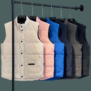 Yelek kış ceket vücut yürüyüşü erkek yelek tasarımcısı aşağı yelek cep ceketleri kısa tek göğüslü yelek erkek dış giyim katlar yüksek kaliteli tasarımcı ceket moda yeleği