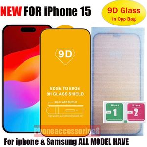 9D Vollständige Abdeckung Gehärtetes Glas Telefon Displayschutzfolie Für iPhone 15 14 13 12 MINI PRO 11 XR XS MAX Samsung Galaxy A15 A25 A35 A55 A05 A05S s23fe A14 A24 A34 A54 A52 A23 A22