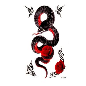 Kırmızı karınlı yılanlar su geçirmez geçici dövmeler erkekler kına dövme güzellik dövme çocukları geçici tatoo rouge bir levre tatoo çıkartma