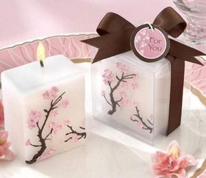 Parti, 100pcs/lot kiraz çiçeği mum romantik düğün dekoratif bebek duş hediyesi toptan
