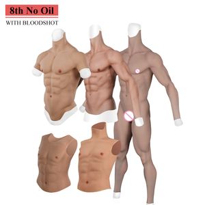 Breast Form Crossdressing Men Fake Muscle Suit Full Bodysuit Fake Man Muscles Silicone Fake Chest Cosplay Costumes Silicone Prostheses Pants 230724