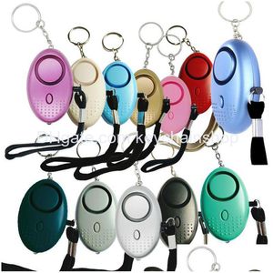 Key Rings 130 Db Safe Sound Personal Alarm Keychain With Led Lights Home Self Defense Electronic Device For Women Girls Drop Delivery Dh48G