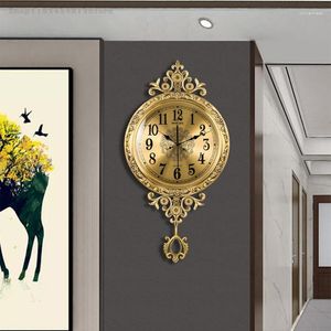 Настенные часы латунные роскошные часы гостиная дома мода медная медь простая атмосферная европейский стиль часов Nordic