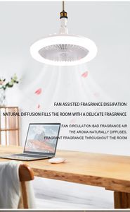 Modern Silent LED Ceiling Fan Light with Remote Control, Dimmable E27 Bulb for Bedroom Living Room Home Lighting