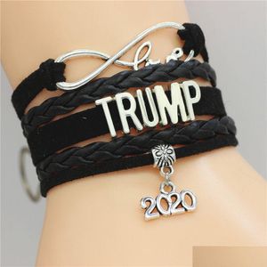 Charm Bracelets Dgw Trump Mti-Layer Bracelet Handmade Infinity Love Fashion Jewelry For Women Men Gift Drop Delivery Dhke1