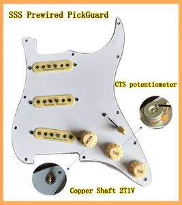 ST Stil Gitar, CTS POTS için önceden kurulmuş yüklü SSS Pickguard Seti Alnico v Seymour Duncan SSL1 Pickups