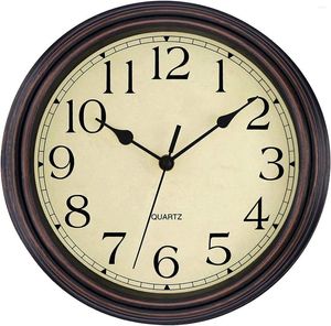 Relógios de parede Relógio rústico Design de antiguidades vintage de 12 polegadas com algarismos romanos acabamentos angustiados e movimento silencioso de quartzo para decoração