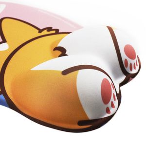 3D Mouse Pad Pad Corgi Mouse Mate Non Slile Silicone Anime Dog Mouseepad с запястьем для офиса