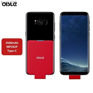 Oisle Universal Type-C Backgter Case Case Внешнее USB-C Power Bank Mini Зарядка для Samsung S8 S9 S20 S22 Plus Note 8 Z Flod L230619