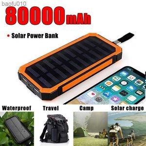 Solar 80000mAH Güç Bankası Hızlı Şarj Harici Pil Paketi Yüksek Kapasiteli Taşınabilir Şarj Cihazı Açık Hava Dış Mekan Xiaomi İPhone LG L230619
