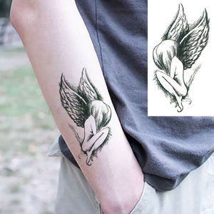 Su geçirmez geçici dövme çıkartmaları melek kanatları sahte dövme flaş tatoo boyun el arka ayak vücut sanat kız kadın erkek çocuklar