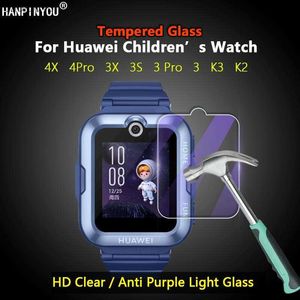 Для Huawei Childrens Watch 5x 4x 3S 3x 4 Pro K2 Kids Phone Smart Watch Clear / Purple 2,5D Tempered Glass Film Protector L230619
