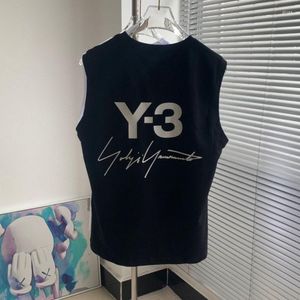 Camisetas masculinas Y3 T-shirt de colete sem mangas de gesto