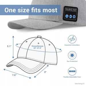 Портативные динамики новая шляпа с Bluetooth -динамиком регулируемой Bluetooth Hat Wireless Smart Smart Disherphone Cap для наружного спортивного бейсбольной кепки с микрофоном R230725