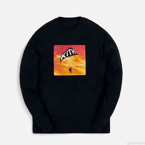Tasarımcı Moda Giyim Erkek Sweatshirts Hoodies VV Kim Limited 20ss Karikatür Paraşüt Paraşüt Atlama Sıradan Çift Moda Uzun Kollu Tişört