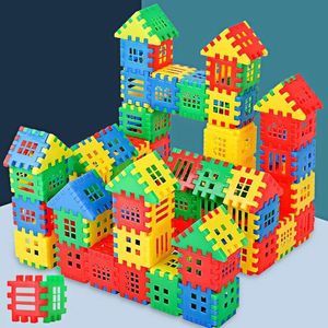 Bloklar 100/160pcs Konut Blok Bebek Eğitim Öğrenme Binası Geliştirme Set Beyin Oyunu Oyuncak K L1 Hediye 230720