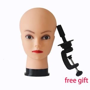Wig Stand 55cm Bald Mannequin Head With Clamp Cosmetology Manikin Head For Makeup Practice Female Maniqui Head For Wig Making Hat Display 230724