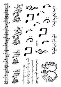 Индивидуальные водонепроницаемые наклейки с татуировкой маленькие свежие наклейки с татуировкой оптовые модные музыкальные нотации могут быть настроены SC2973