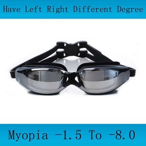 Goggles Yetişkinler Yüzme Goggles Myopia Erkekler Sil Yüzme Gözleri Optik Anti Sis Ayarlanabilir Yüzme Gözlük Profesyonel Su Gözlükleri HKD230725