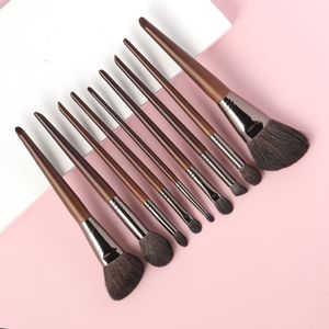 Инструменты макияжа OVW All Goat Hair 7/8/9 PCS Makeup Brush Set Professional Cosmetic Concunto Pinceis de Maquiagem для лицевых тени для век контур 230724